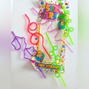 Wild & Wacky Silly Straw 5 Fun Straws Multicolors